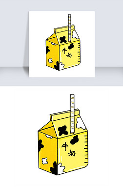 卡通牛奶盒