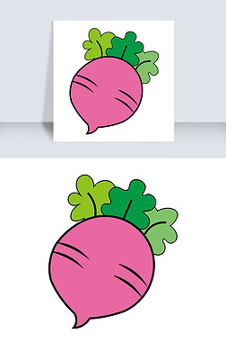 卡通创意手绘红色萝卜