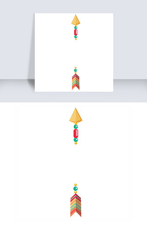 卡通彩色小清新箭翎免抠