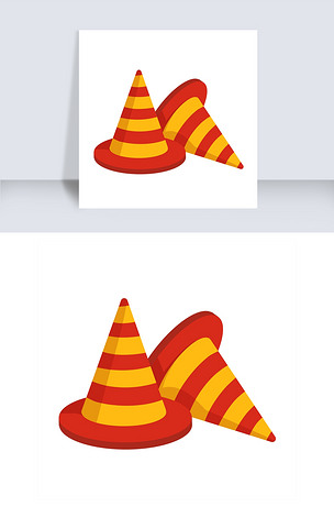 三角形施工路障插画