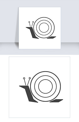 简洁黑白线条蜗牛png