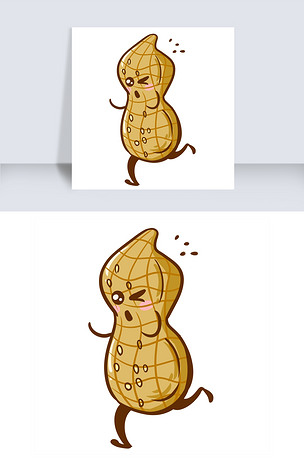 奔跑的花生卡通插画