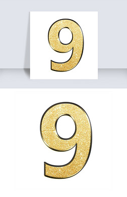 创意黑金金沙psd数字9