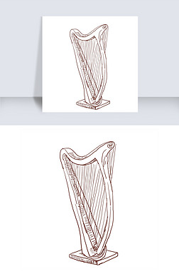 线描乐器手风琴插画