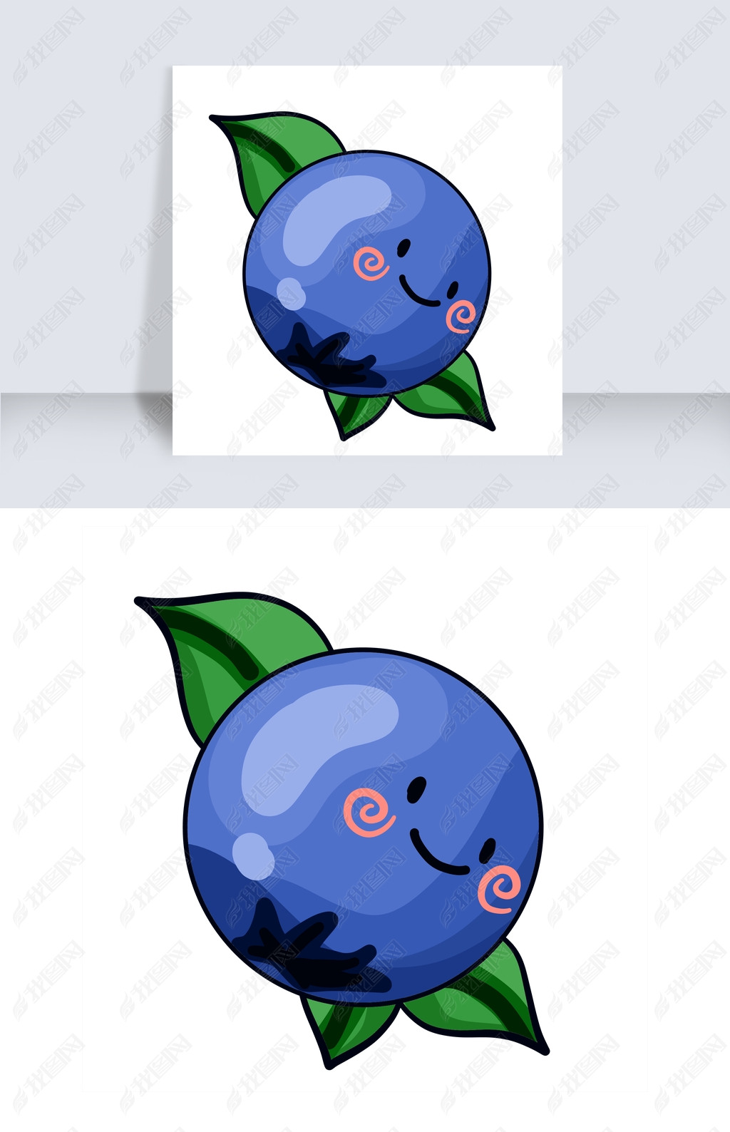 原创一个新鲜的蓝莓表情包版权可商用