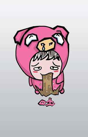 原创猪头哥q版卡通角色人物形象聊天表情包吐