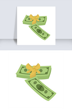 手绘一打钞票插画