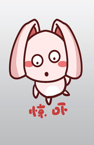 原创兔妹q版卡通角色人物形象聊天表情包惊吓版权可商用