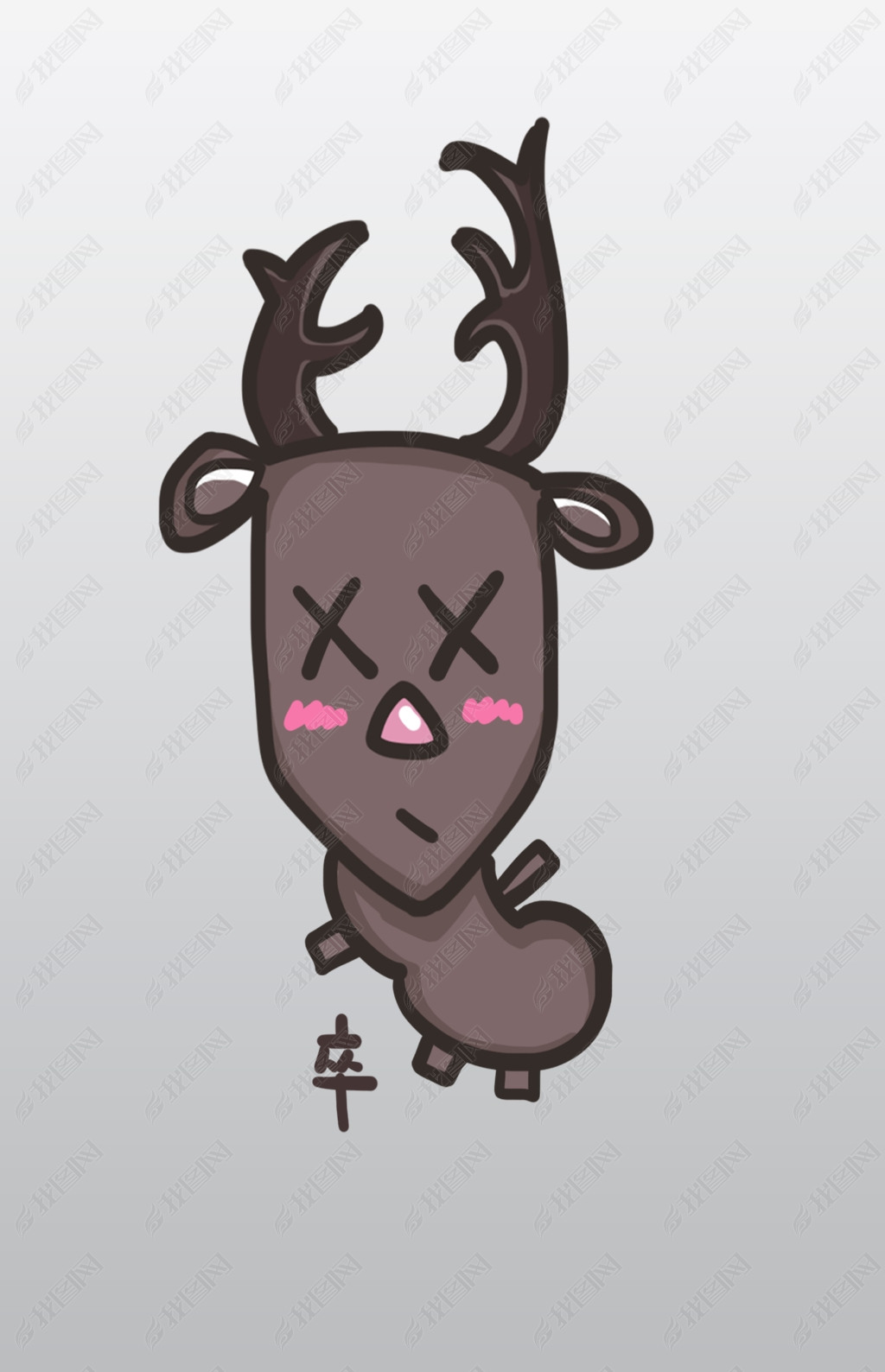 原创老鹿q版卡通角色人物形象聊天表情包卒版权可商用