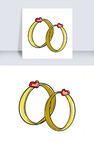 手绘情侣戒指插画