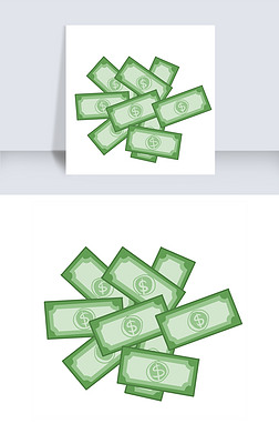 卡通美元纸币插画