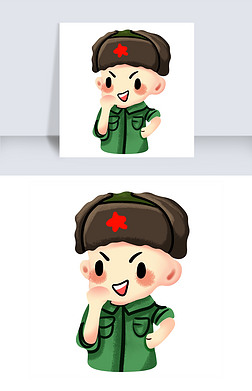 雷锋精神插画免抠元素|卡通雷锋人物插画