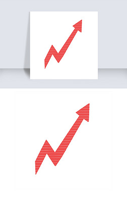 手绘红色上升箭头