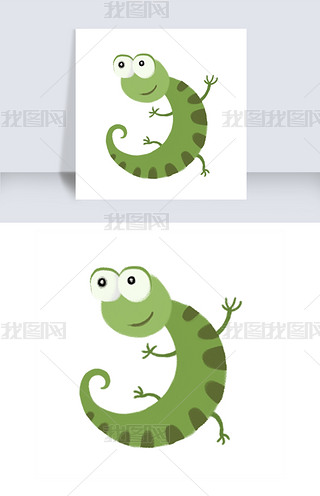 一只绿色的小壁虎免抠图