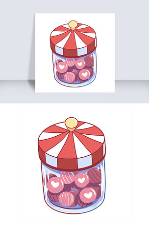 一罐糖果手绘插画