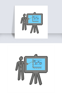 ppt立体小人讲解信息图表元素免费下载