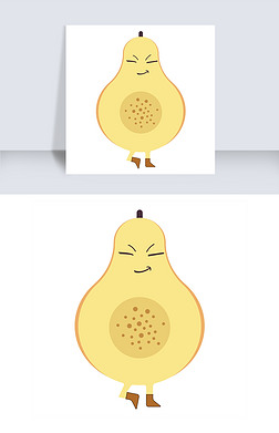 免抠元素|可爱的小鸭梨表情包免抠图