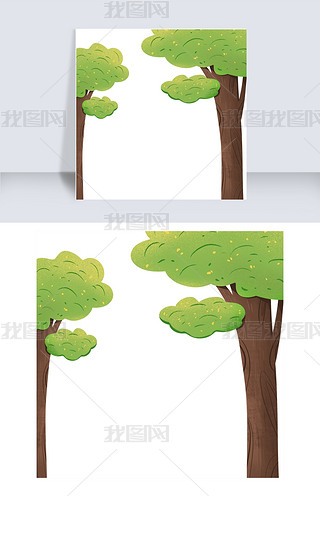 手绘卡通大树素材