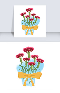 卡通手绘温馨母爱花朵之一束康乃馨