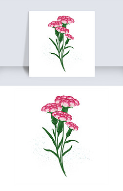 卡通手绘温馨母爱花朵之一束粉红色康乃馨