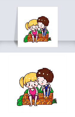 情人节可爱情侣咬耳朵