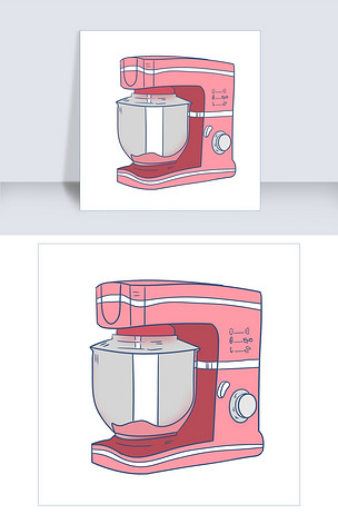 红色的豆浆机手绘插画