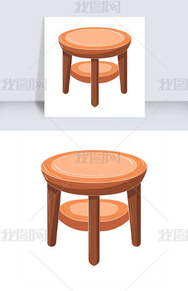 圆形画凳手绘插画