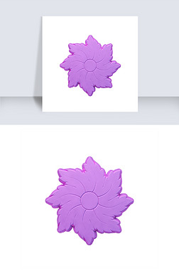 c4d女王节紫色立体花骨朵