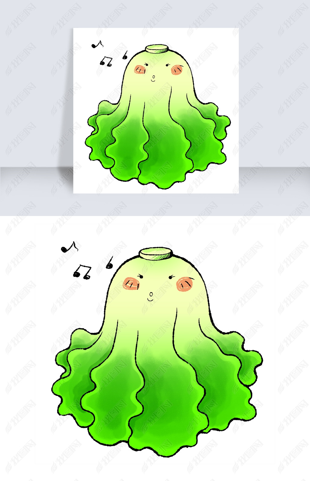 原创食物食品生菜可爱