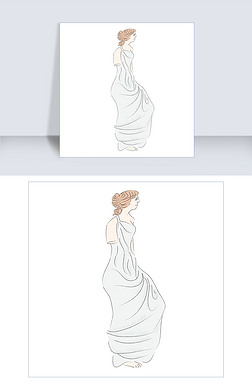 清新个性手绘断臂维纳斯希腊雕像漫画