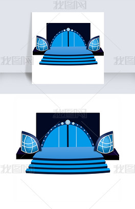 手绘多层舞台插画