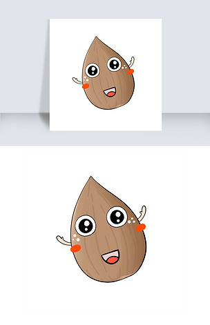 手绘卡通的可爱杏仁