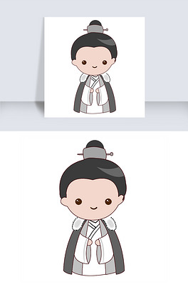 卡通琅琊榜的梅长苏简笔画免扣图