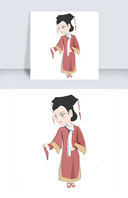 古代 骑马 女人免抠元素|卡通动漫古代宫廷女人免扣图