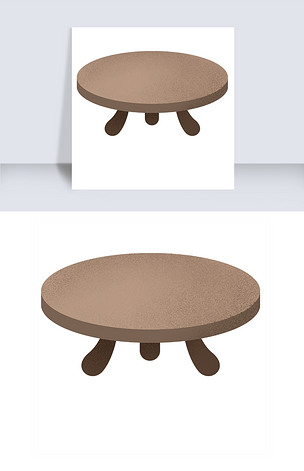 原创卡通圆形的三角桌子免扣图