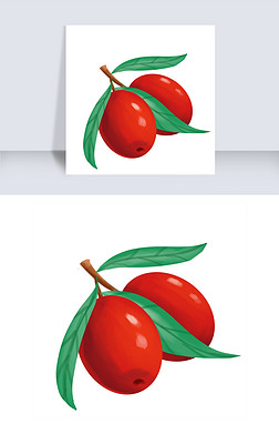 红枣子手绘插画元素