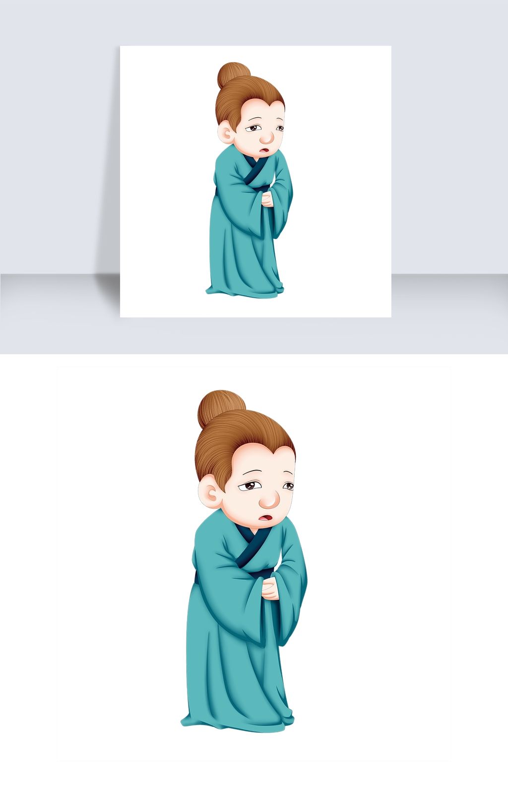 作揖的卡通古代官人免抠图