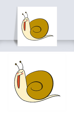 原创卡通可爱小蜗牛爬行png透明底