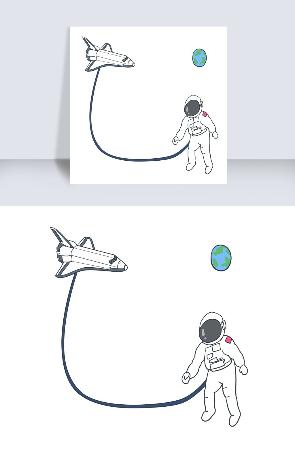 太空宇航员边框装饰下载-编号19439101-卡通手绘边框-我图网