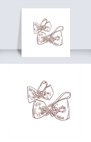 小女孩发卡手绘插画