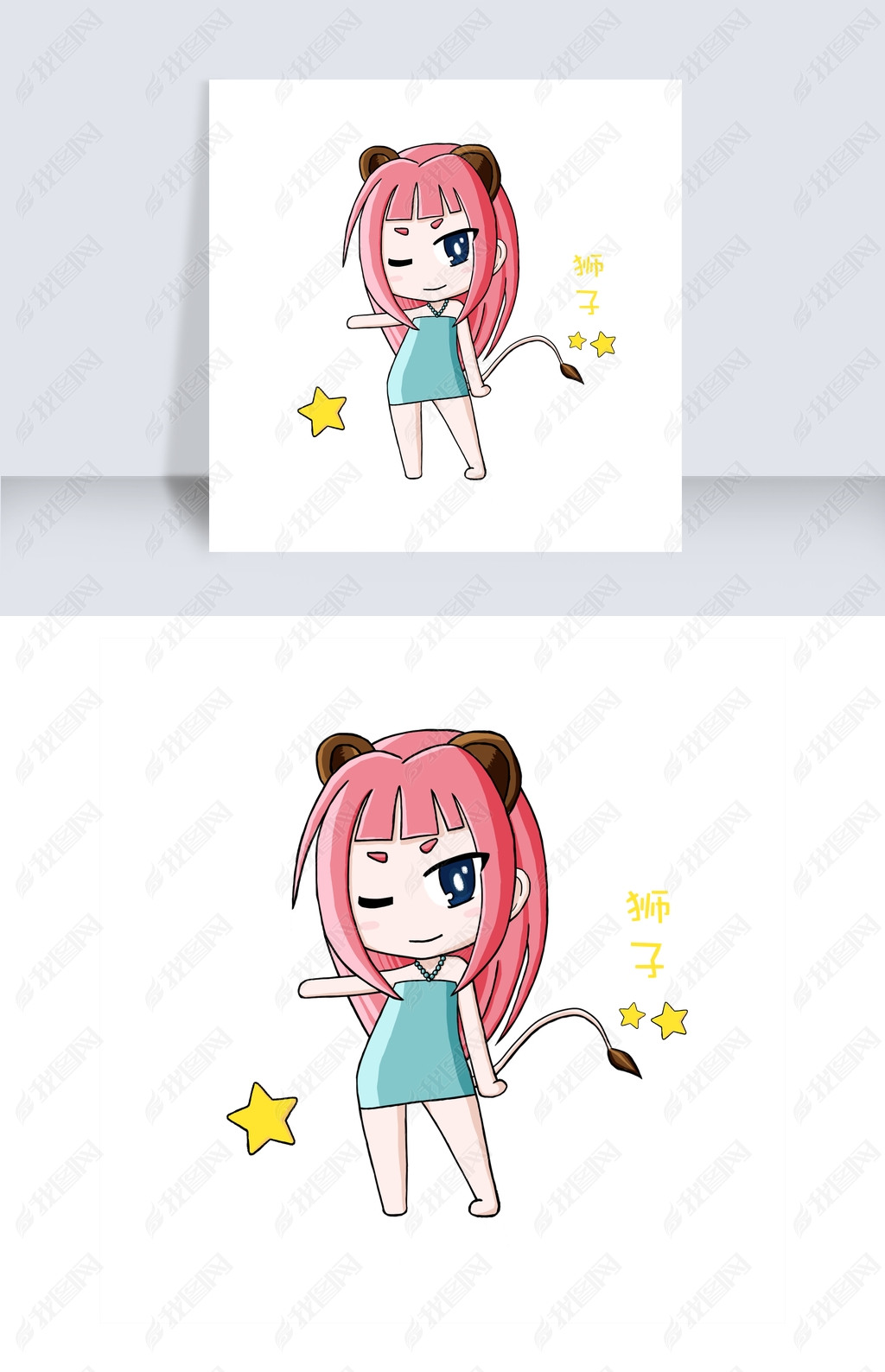 狮子座女孩免抠图