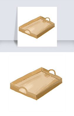 卡通木质上菜板免抠图