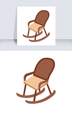 手绘卡通摇摇椅老人椅椅子