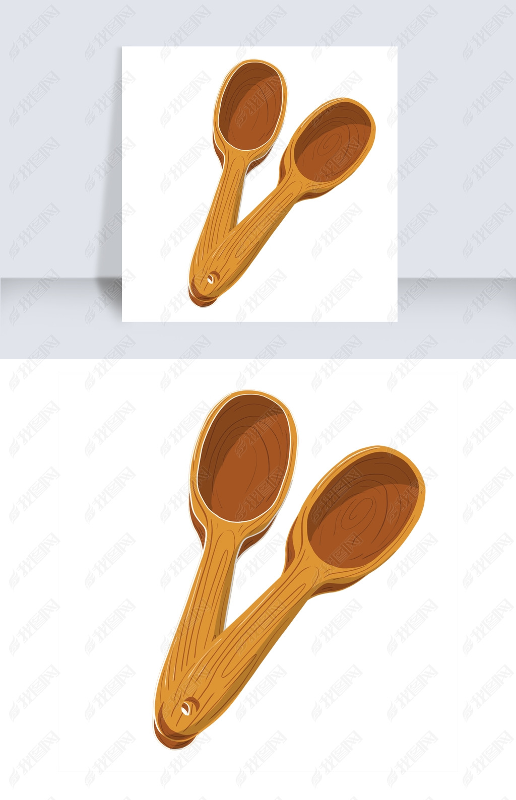 木质勺子卡通插画下载-编号19561836-儿童节-我图网
