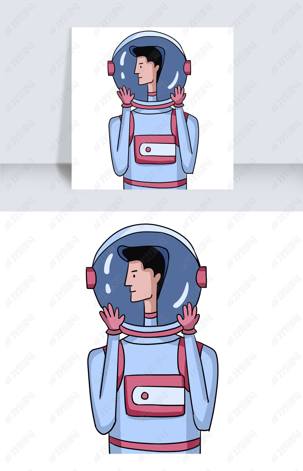 戴着太空帽子的男孩免抠图