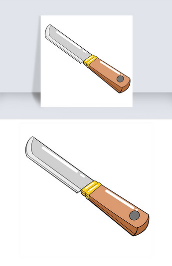 手绘漂亮的水果刀