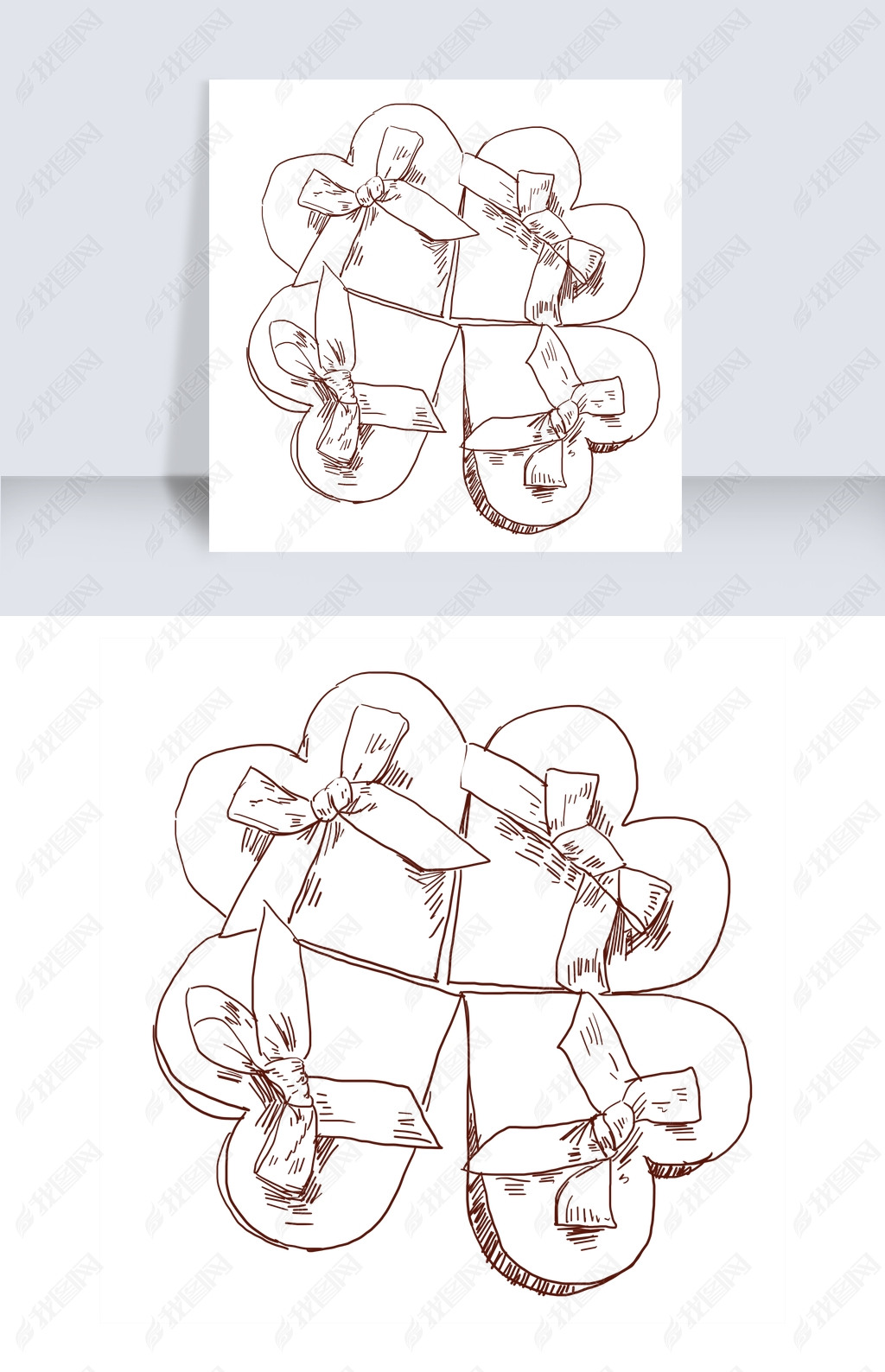 原创手绘爱心喜糖包装盒