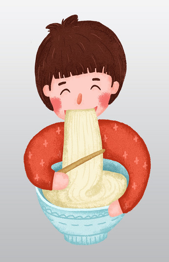 原创二月二吃龙须面png免抠图