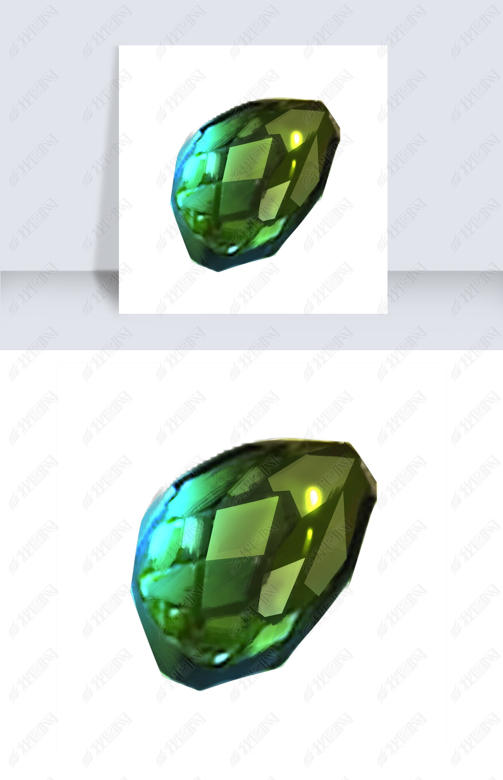 原创手绘菱形宝石插画