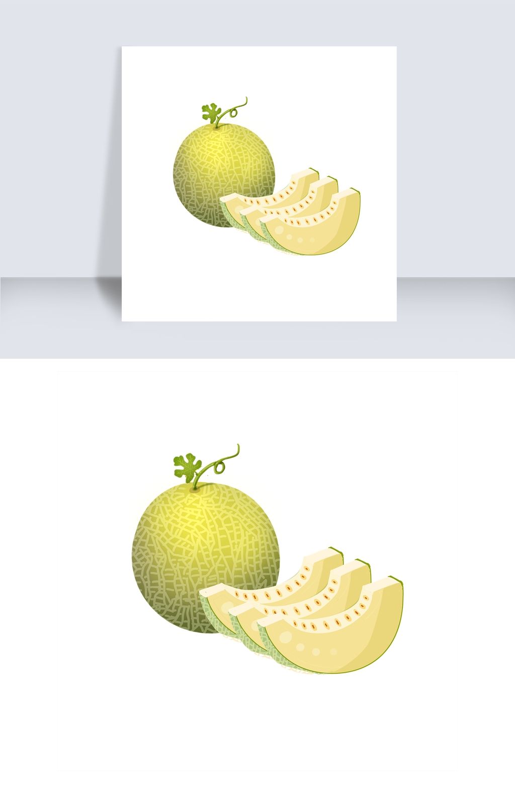 原创水果装饰图案小片哈密瓜